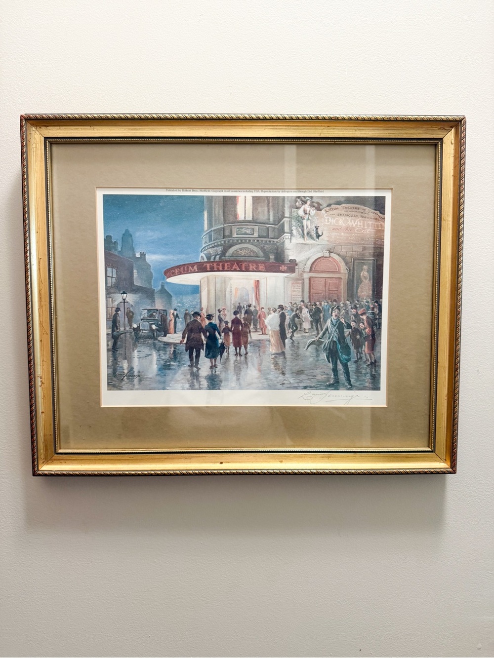 Vintage Roberta Louise Jennings Sheffield Lyceum Theatre UK Wall Art Framed